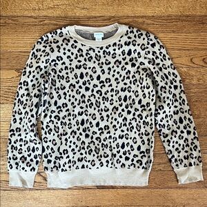 Jcrew Crewcuts Girls Leopard Print Sweater Size XL 12-14 Preowned